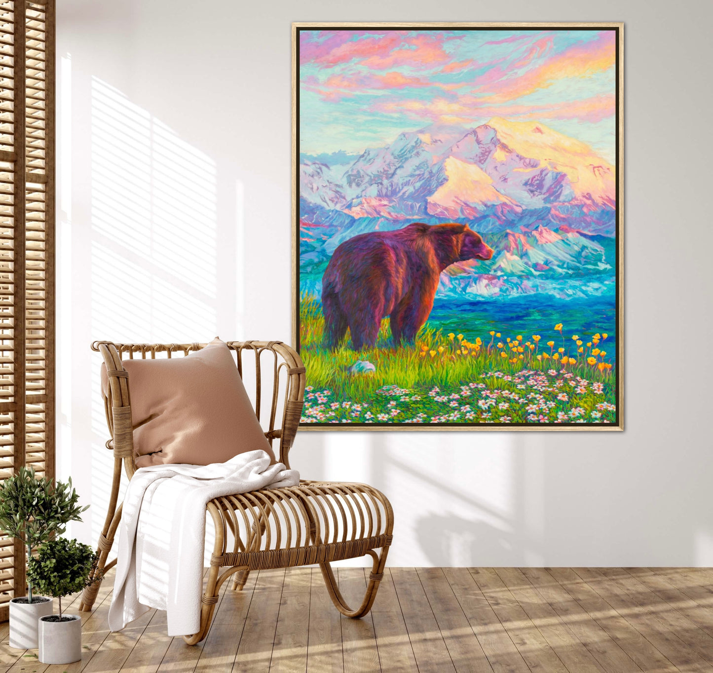 "Denali Blush" Framed Canvas Print