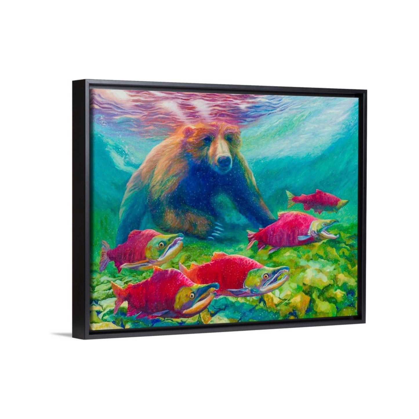 "Dinner With Bubbly Reds" Framed Canvas Print