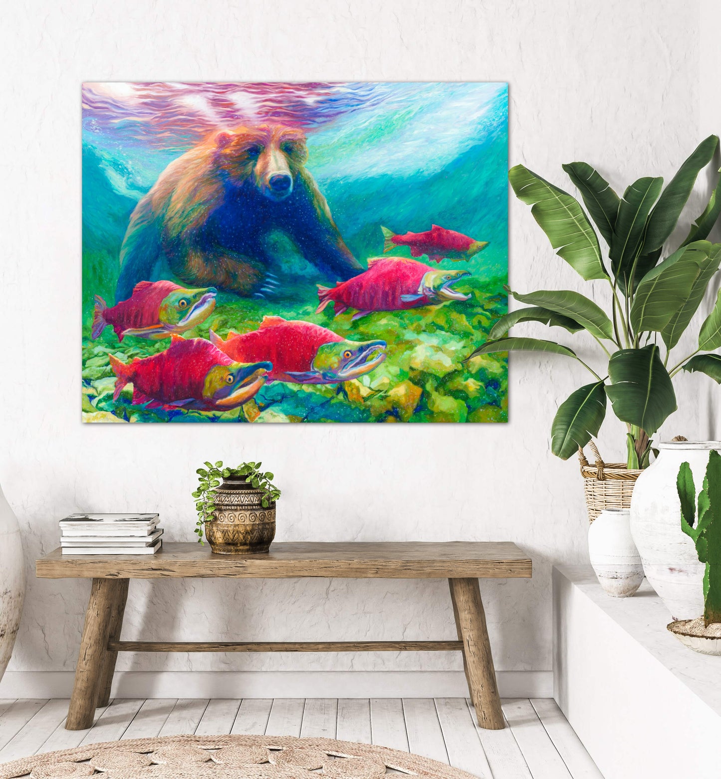 "Dinner With Bubbly Reds" Stretched Canvas Print