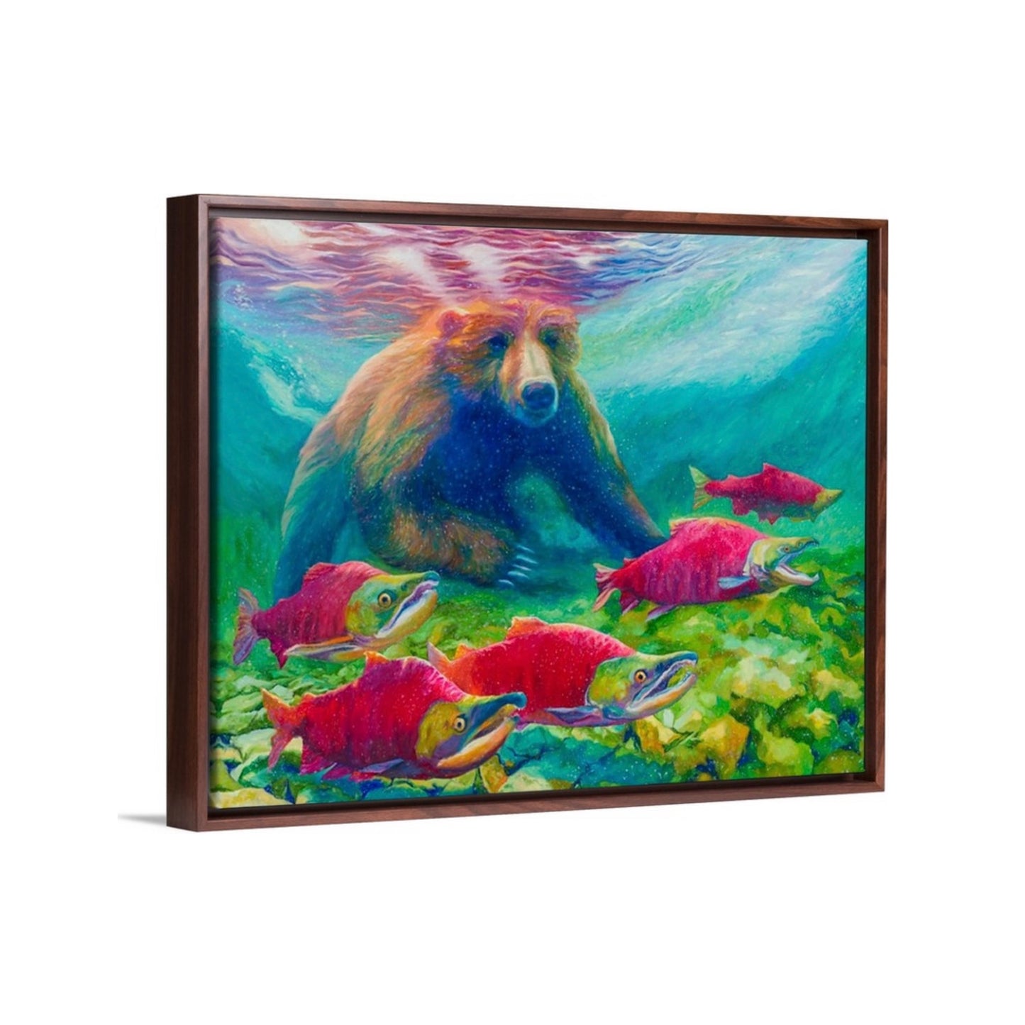 "Dinner With Bubbly Reds" Framed Canvas Print