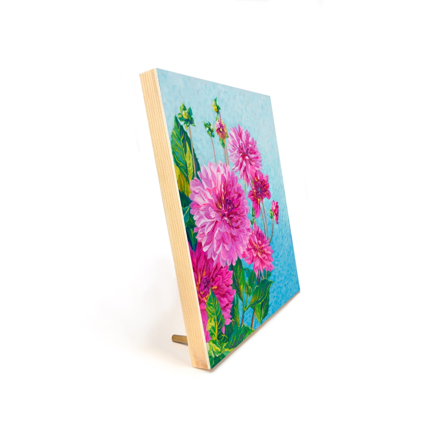 "Prized Pinks" Wood Art Block