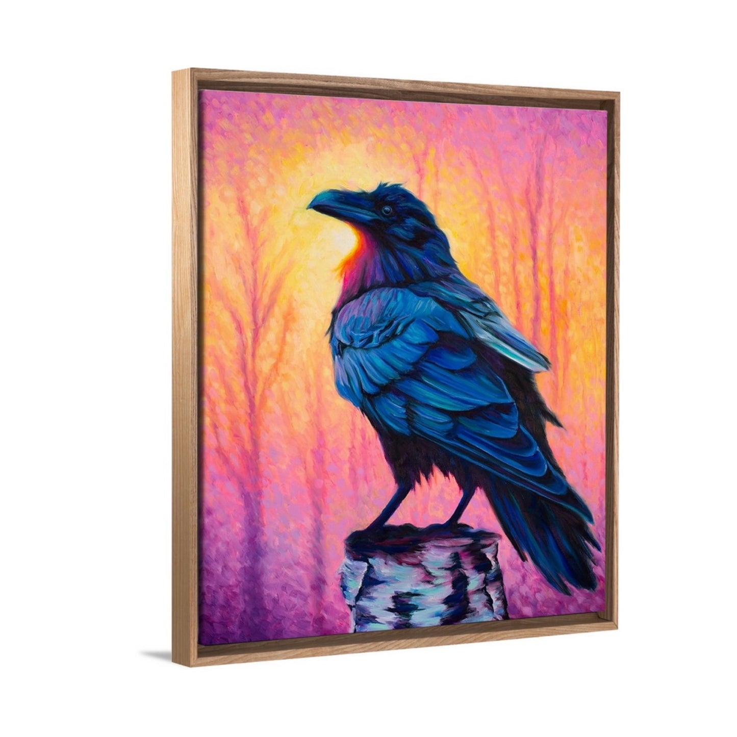 "Raven's Glow" Framed Canvas Print