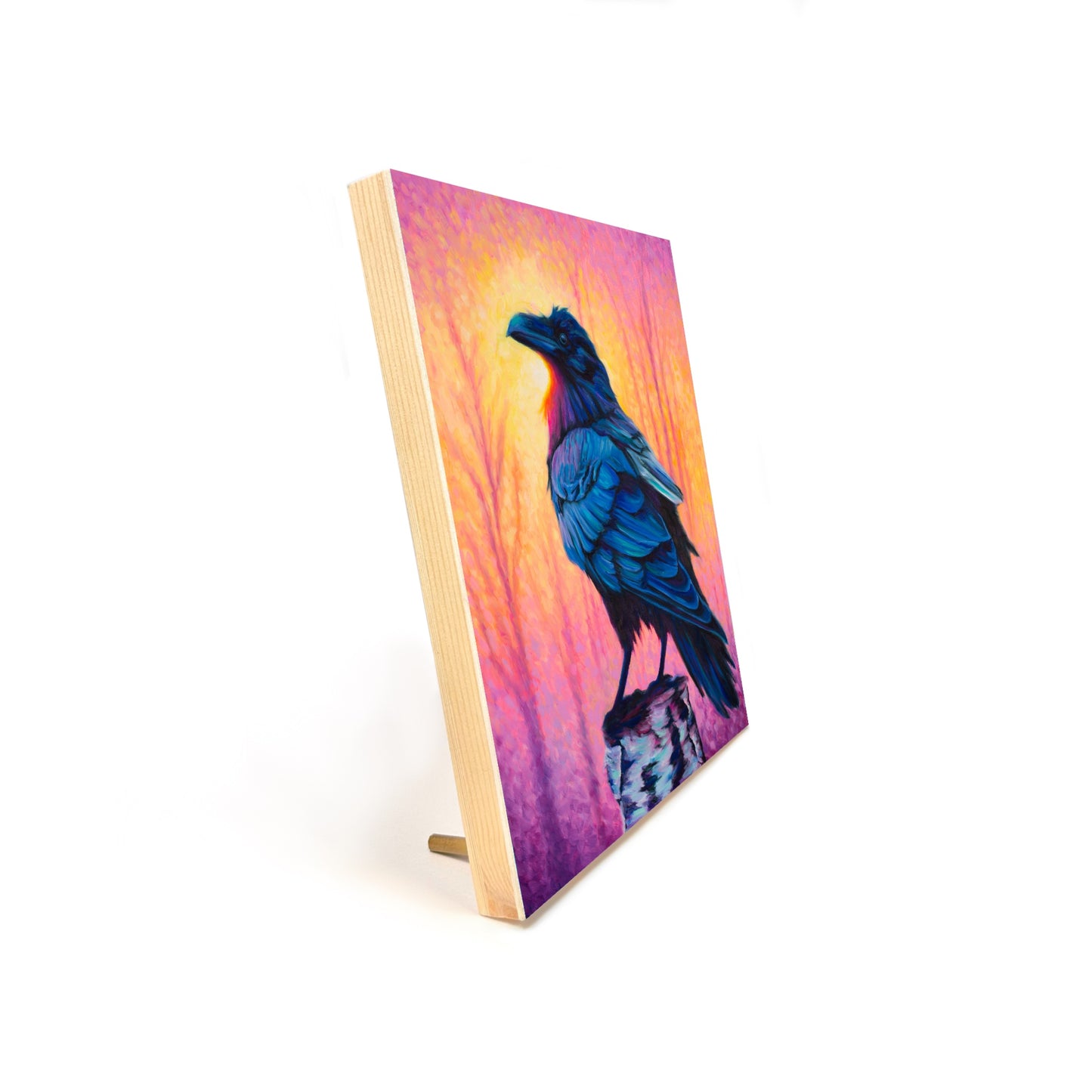 "Raven's Glow" Wood Art Block