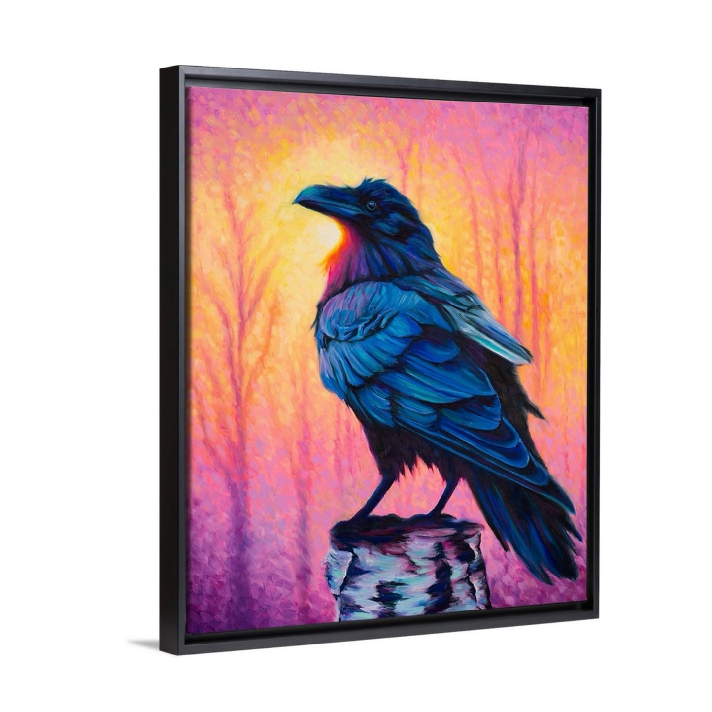 "Raven's Glow" Framed Canvas Print