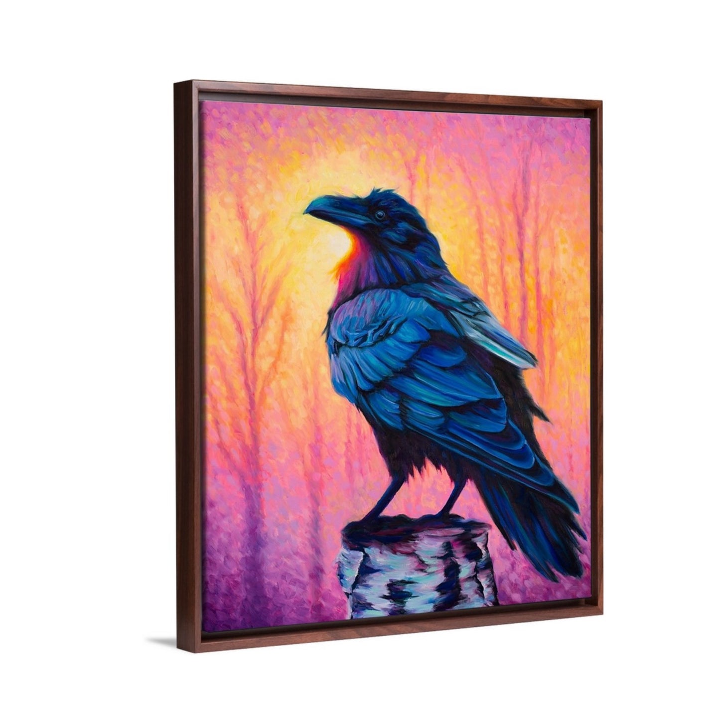 "Raven's Glow" Framed Canvas Print