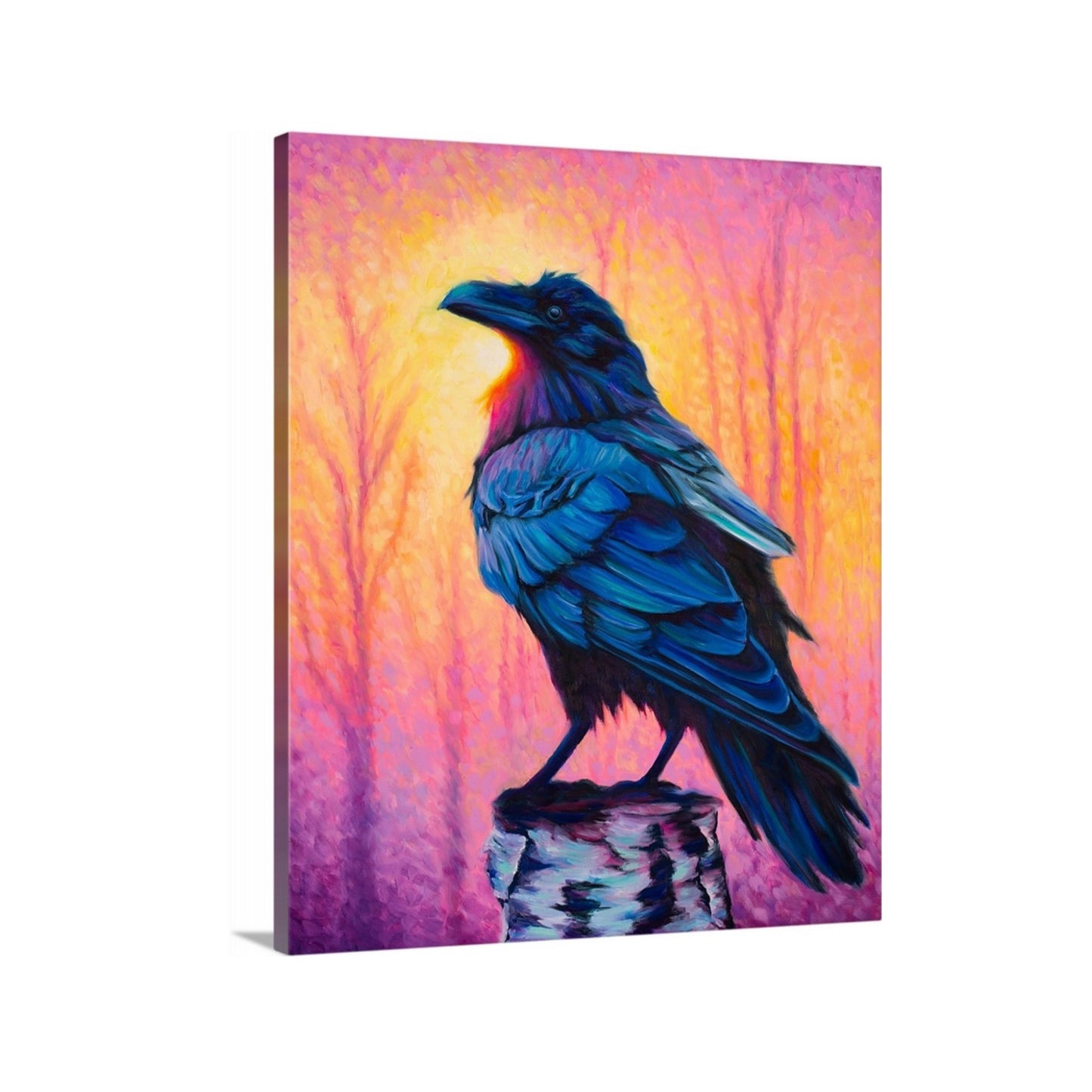 "Raven's Glow" Stretched Canvas Print