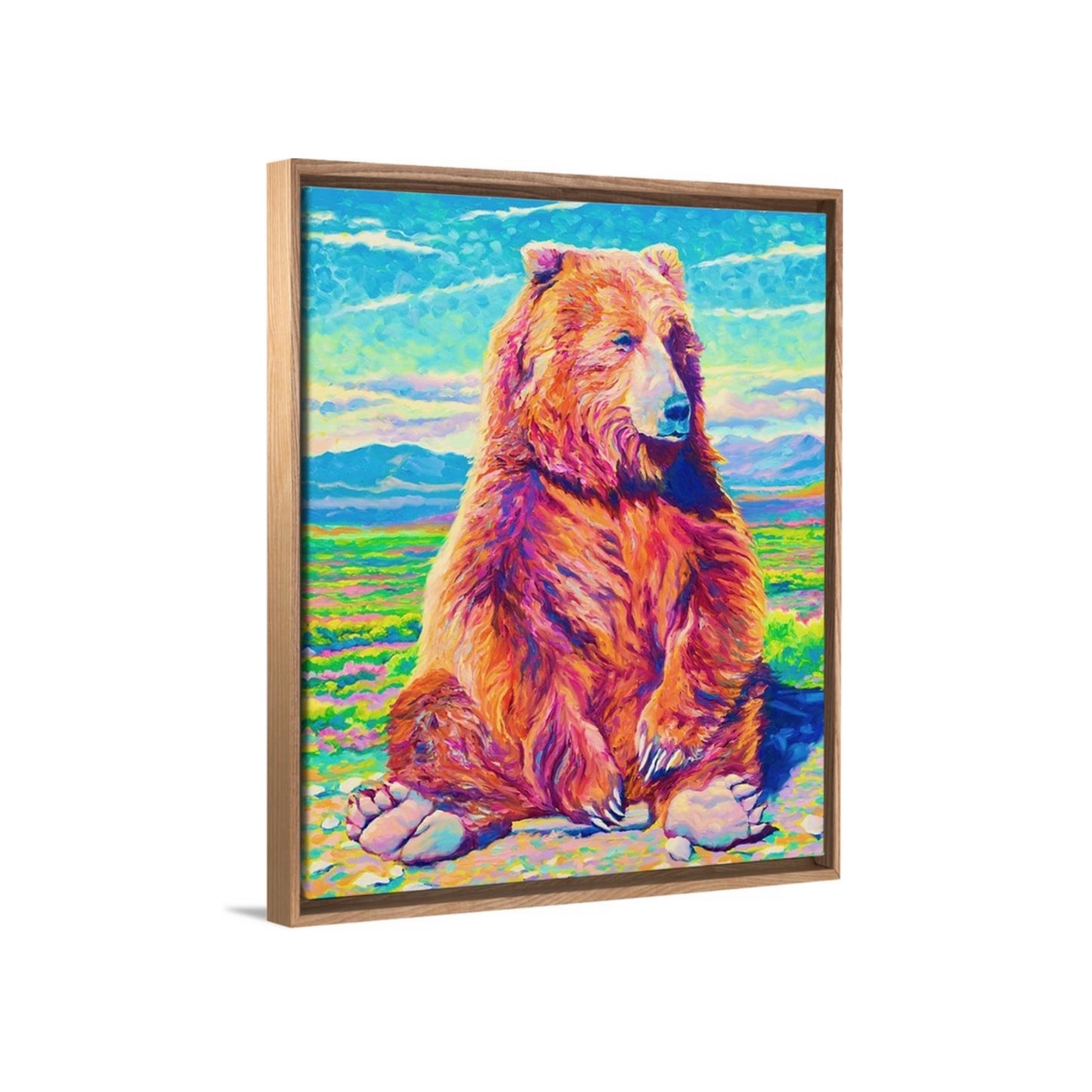 "Thinking Bear" Framed Canvas Print