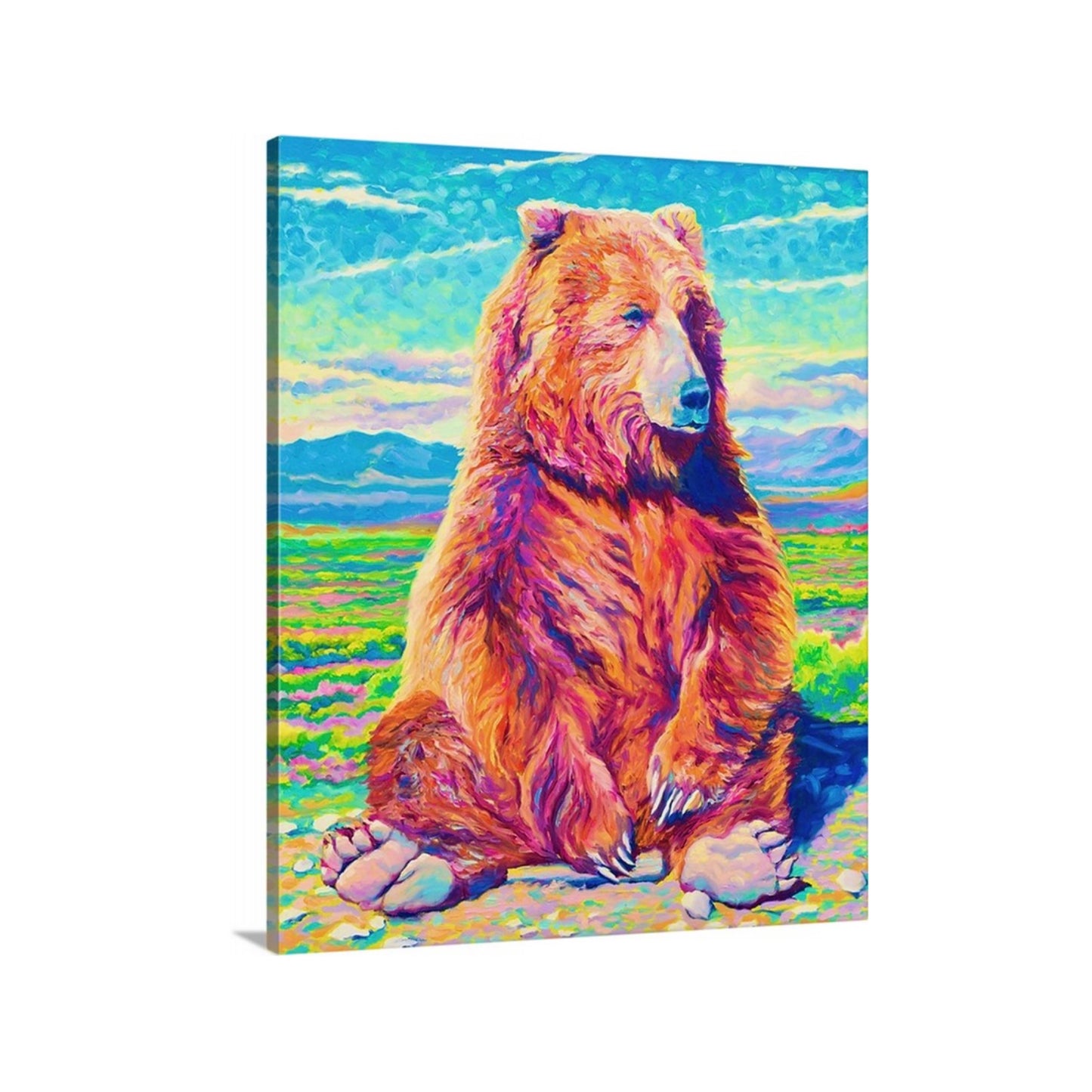 "Thinking Bear" Stretched Canvas Print