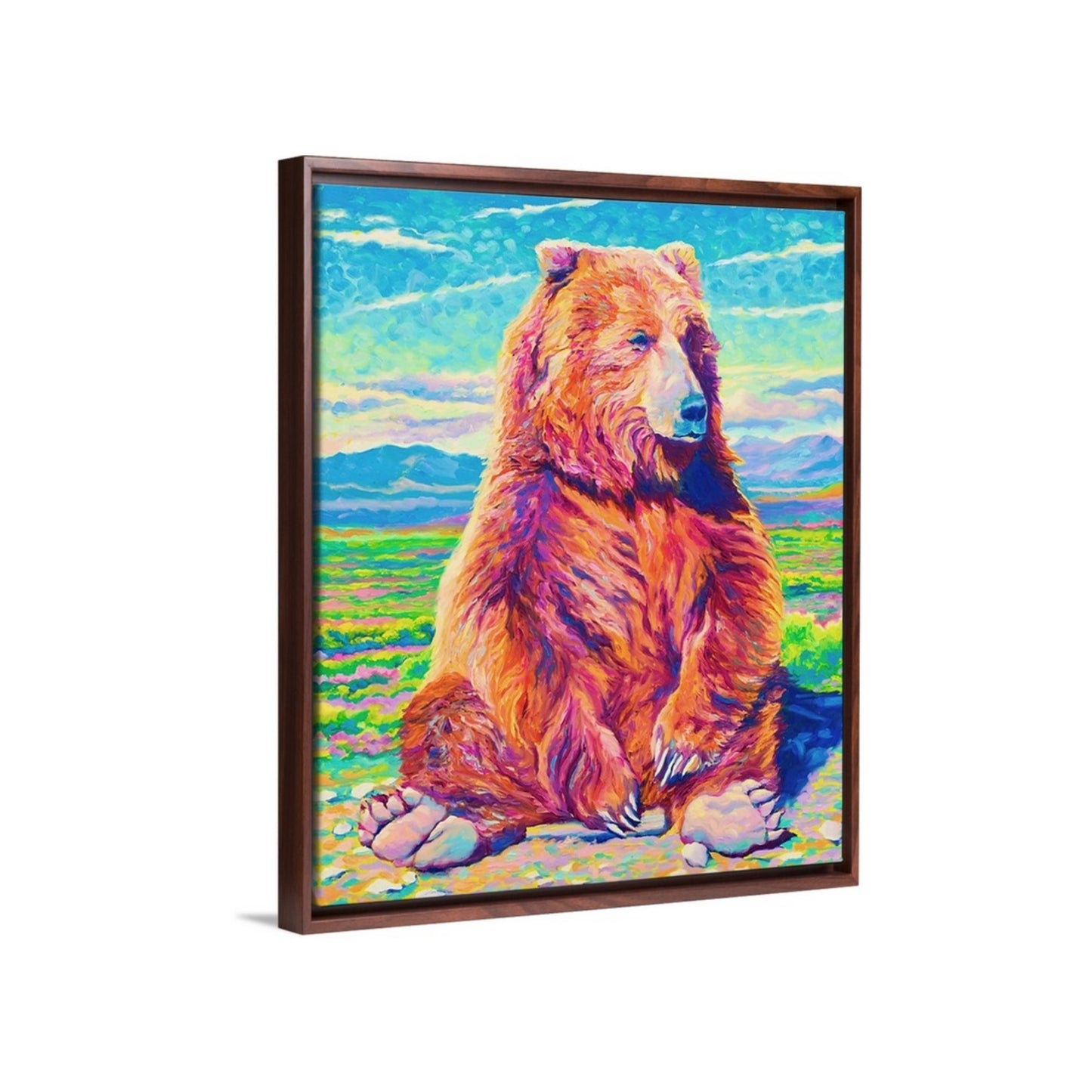 "Thinking Bear" Framed Canvas Print
