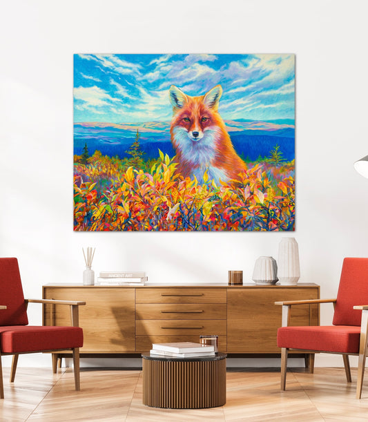 "Amber Eyed Autumn" Stretched Canvas Print