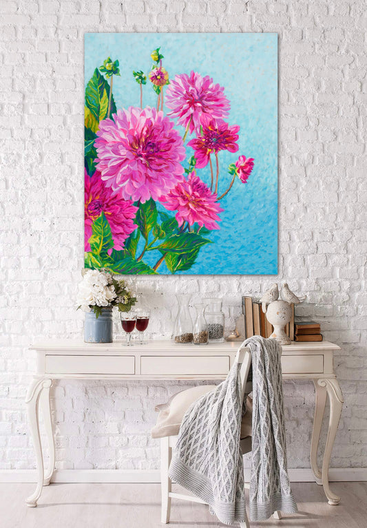 "Prized Pinks" Stretched Canvas Print