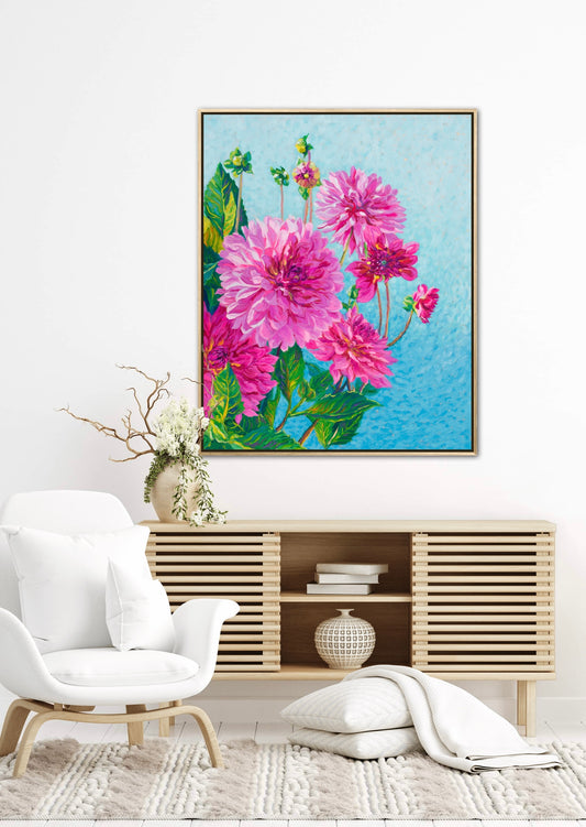 "Prized Pinks" Framed Canvas Print